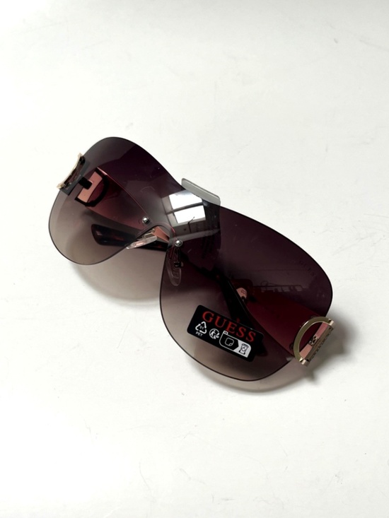 New GUESS Shield Sunglasses Rimless Gold Logo Pattern GO00038 main image 4